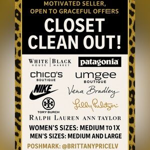 Motivated seller for closet clean out!!!